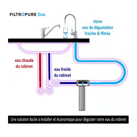 Filtration de l'eau: filtre sous évier duo Filtropure
